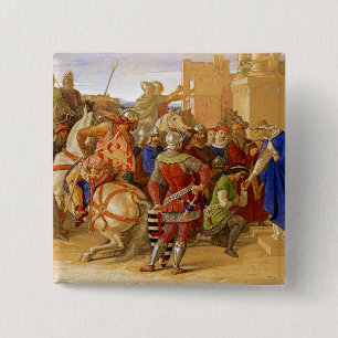 King Arthur and Knights of the Round Table 2 Inch Square Button