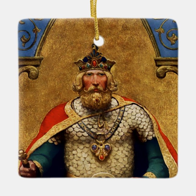 “King Arthur” by NC Wyeth Ceramic Ornament (Front)