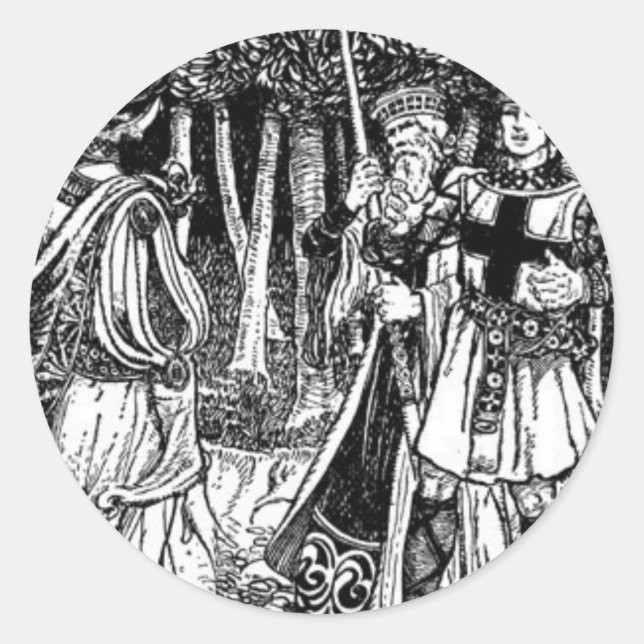 King Arthur Classic Round Sticker (Front)