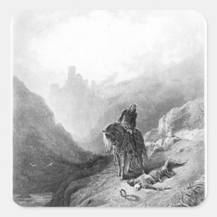 King Arthur discovers the Skeletons Square Sticker