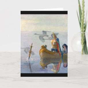 King Arthur & Excalibur, c. 1922 by N.C. Wyeth Card