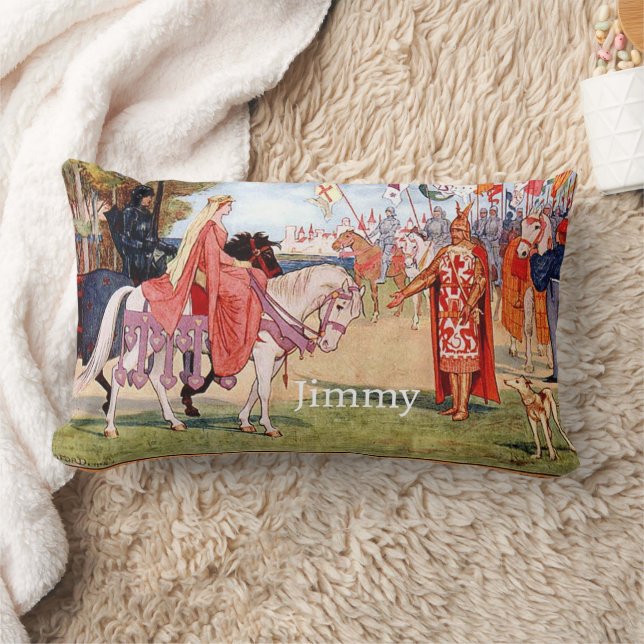 King Arthur Knight On Horse Boy's Room  Lumbar Pillow (Blanket)