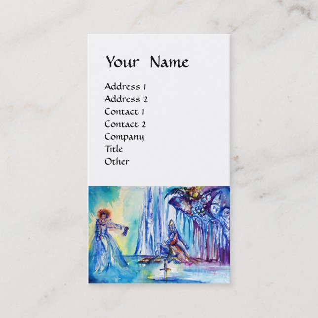 KING ARTHUR ,LADY OF THE LAKE AND EXCALI eggshell Business Card (Front)