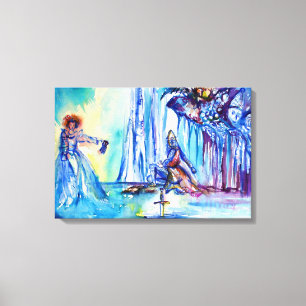 KING ARTHUR ,LADY OF THE LAKE AND EXCALIBUR CANVAS PRINT