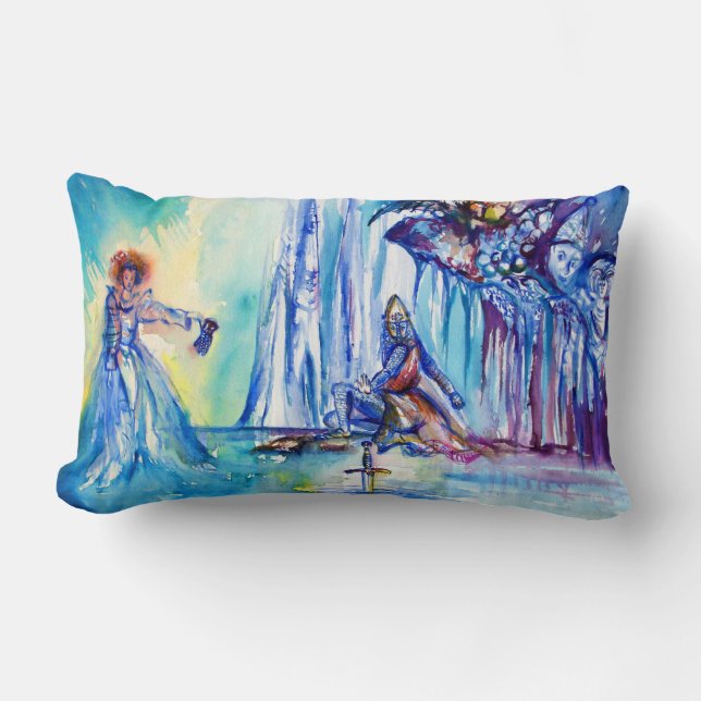 KING ARTHUR ,LADY OF THE LAKE AND EXCALIBUR LUMBAR PILLOW (Front)