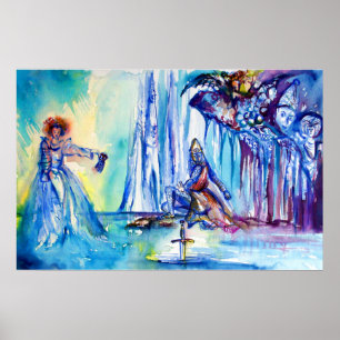 KING ARTHUR ,LADY OF THE LAKE AND EXCALIBUR POSTER