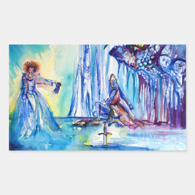 KING ARTHUR ,LADY OF THE LAKE AND EXCALIBUR STICKER (Front)