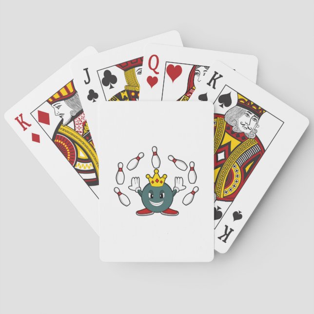 King at Bowling with Bowling pin Playing Cards (Back)