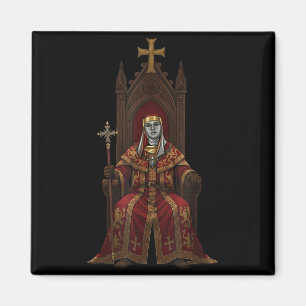 King Baldwin Iv Floral Mask Medieval Art Crusader  Magnet