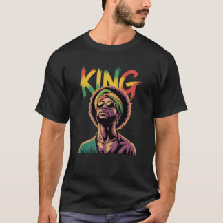 King – Black Pride Rasta Colours Design T-Shirt
