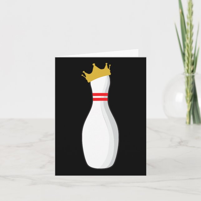 King Bowling Pin Funny Graphic Strikes And Turkeys Card (Front)