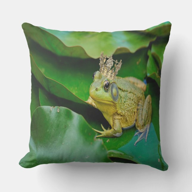 King Bullfrong Outdoor Pillow (Front)