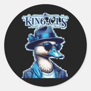 King C.l.s Gent's Sky Blue True Blue Navy Blue Cap Classic Round Sticker