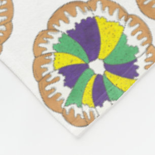 King Cake New Orleans NOLA Mardi Gras Carnival Fleece Blanket