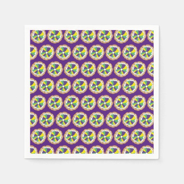 King Cake New Orleans NOLA Mardi Gras Carnival Napkin (Front)