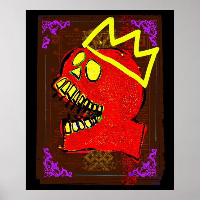 King Calavera Skull Day of the Dead NFT Art Poster (Front)