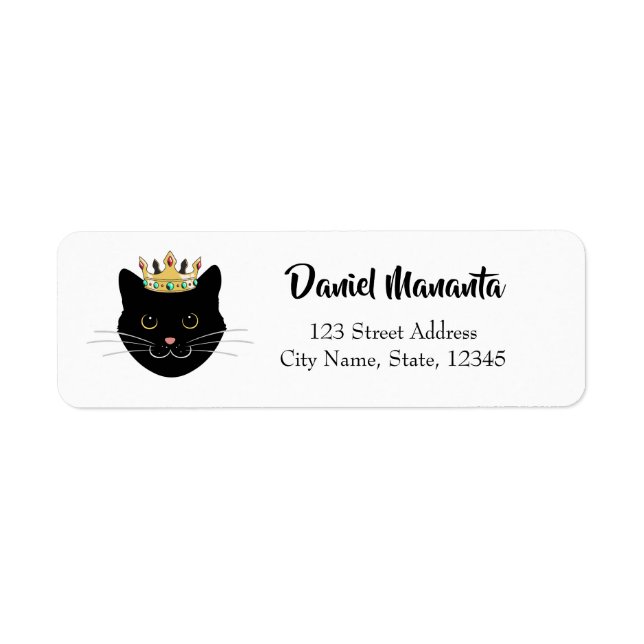 King Cat With Personalized Name Label (Front)