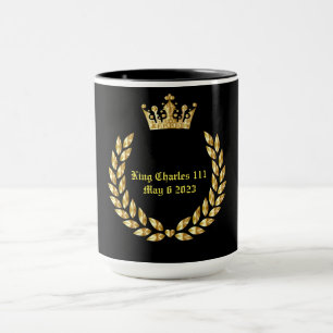 King Charles 111 Coronation .Black Black/Gold Mug