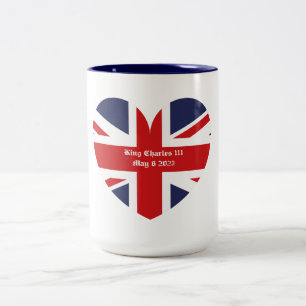 King Charles 111 Coronation England Flag Two-Tone Coffee Mug