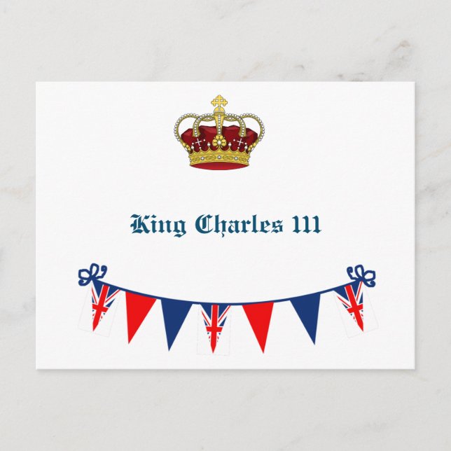 King Charles 111 Crown Holiday Postcard (Front)