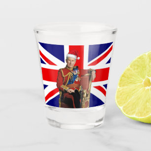 King Charles British Christmas  Shot Glass