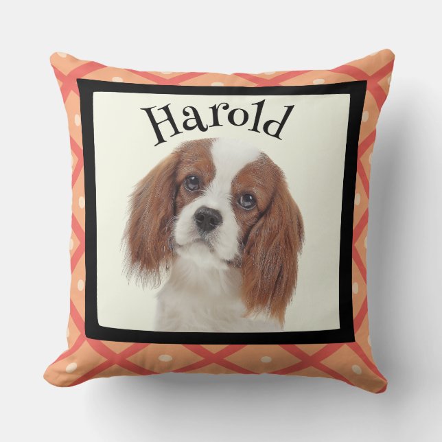 King Charles Cavalier customised photo frame  Throw Pillow (Front)