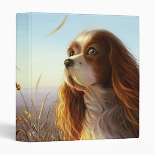 King Charles cavalier dog in autumn painting Binder