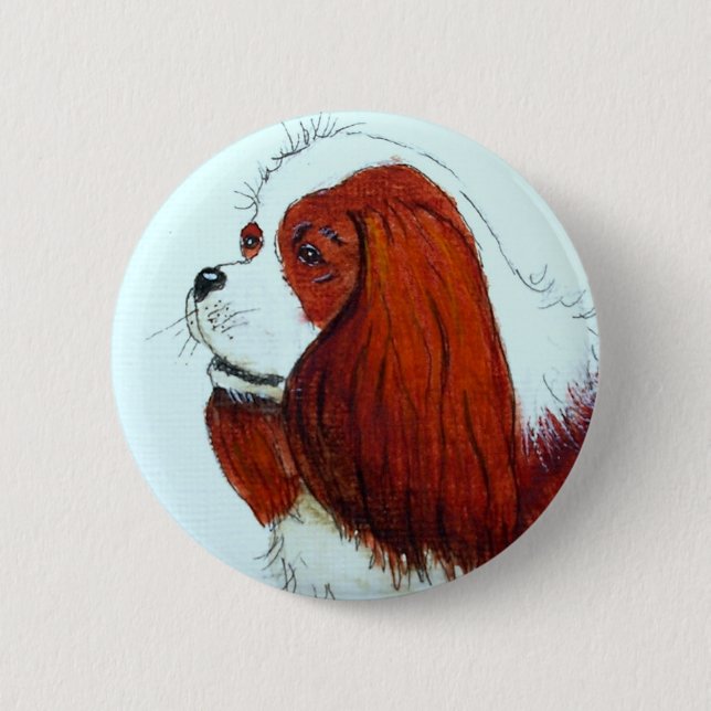 King Charles Cavalier Spaniel 2 Inch Round Button (Front)