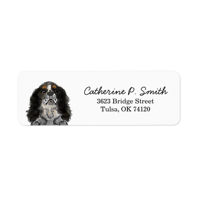 King Charles Cavalier Spaniel Adresse de retour (Devant)