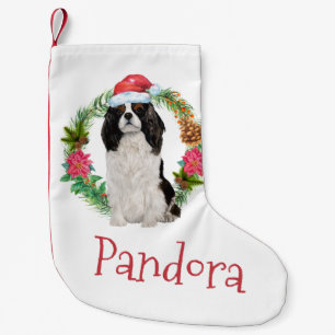 King Charles Cavalier spaniel II Christmas wreath  Small Christmas Stocking