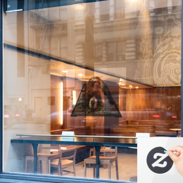 King Charles Cavalier Spaniel, Window Cling (Cafe Window)