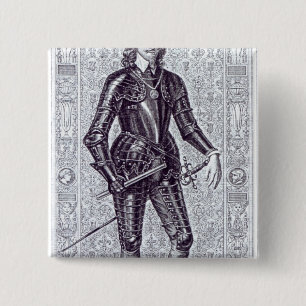 King Charles I 2 Inch Square Button