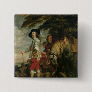 King Charles I of England out Hunting, c.1635 2 Inch Square Button