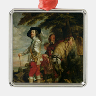 King Charles I of England out Hunting, c.1635 Metal Ornament