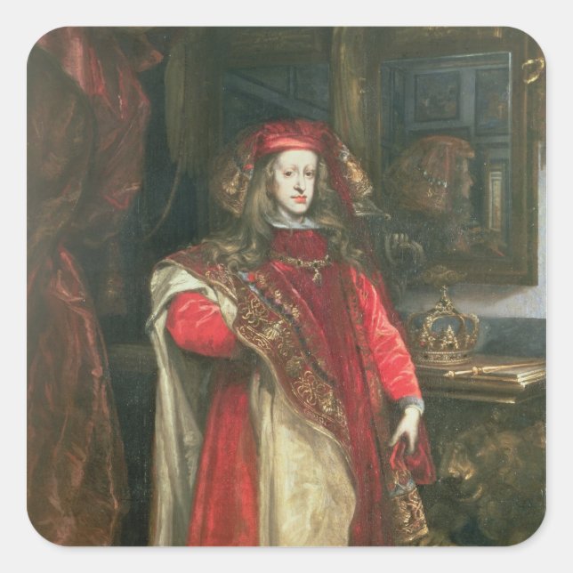 King Charles II of Spain Square Sticker (Front)