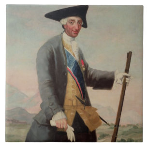 King Charles III (1716-88) as a Huntsman, 1786/88 Tile