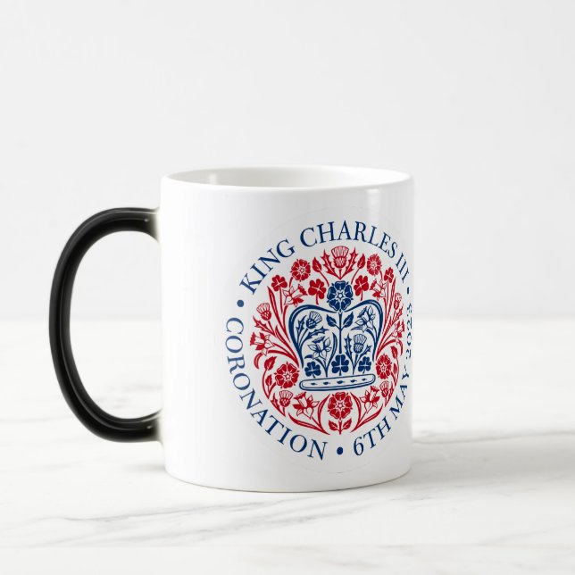 King Charles III 3rd Official Logo Mug. Magic Mug (Left)