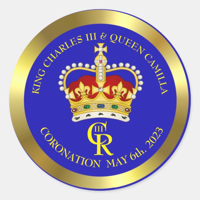  King Charles III and Queen Consort Camilla   Clas Classic Round Sticker (Front)
