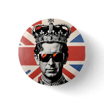 king Charles iii badge pin button union jack 