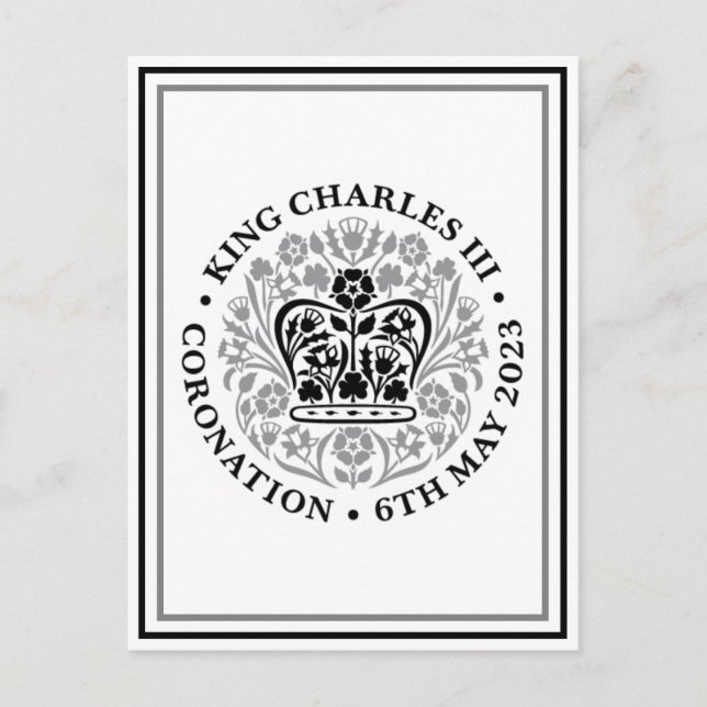 King Charles III British Coronation Emblem Postcard (Front)