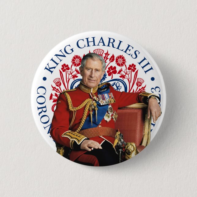 King Charles III Coronation 2 Inch Round Button (Front)
