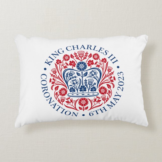 King Charles III Coronation Accent Pillow (Front)