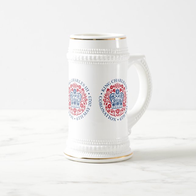 King Charles III Coronation Beer Stein (Front Right)