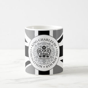 King Charles III Coronation Black Grey Logo Coffee Mug