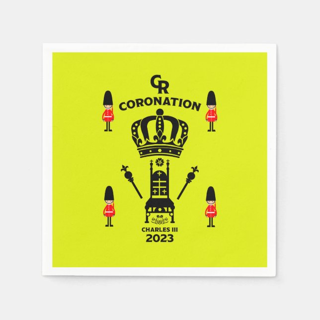 King Charles III Coronation Commemorative Souvenir Napkin (Front)