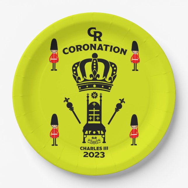 King Charles III Coronation Commemorative Souvenir Paper Plate (Front)