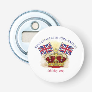 King Charles III Coronation Crown and Flags Bottle Opener