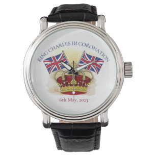 King Charles III Coronation Crown and Flags Watch