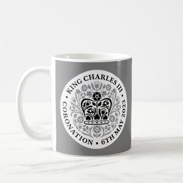 King Charles III Coronation Emblem Tea/ Coffee Mug (Left)