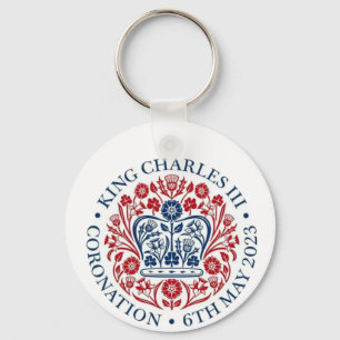King Charles III Coronation logo on two-sided  Keychain